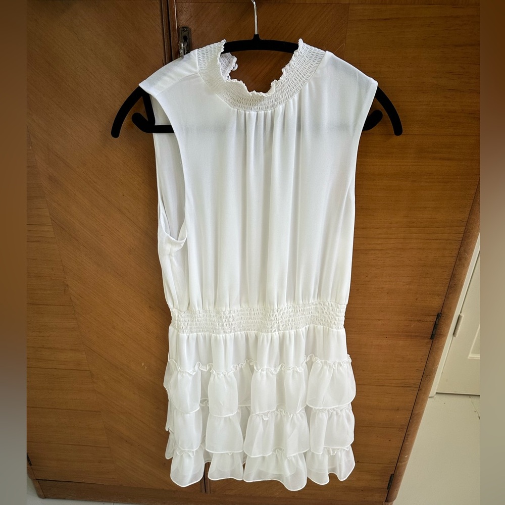 White dress with ruffles